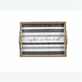 Youngs Wood Together Serving Tray, Black & White 21068